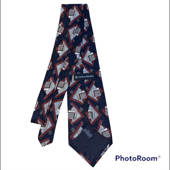 Conte di Milano Silk Patterned Tie - Picture 2 of 6